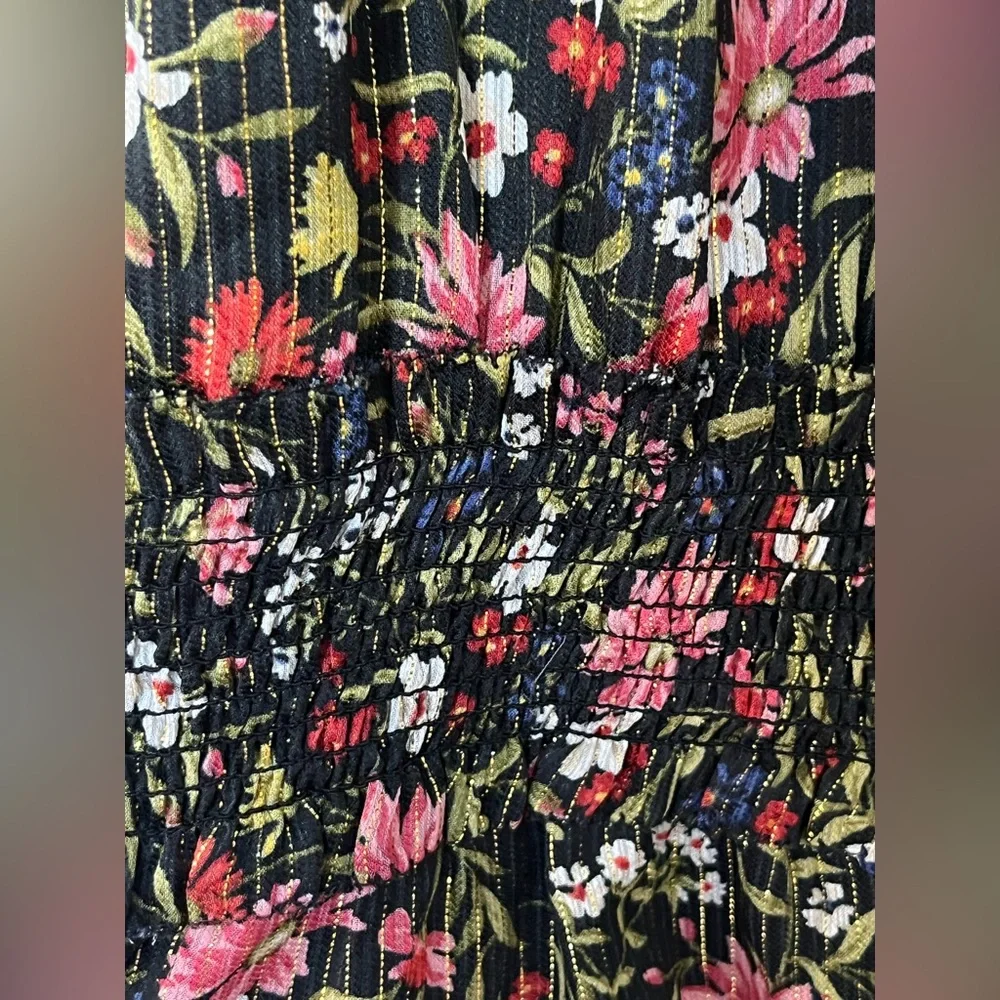 Old Navy NWT Long Sleeve Chiffon Waist Defined‎ Shine Floral Dress Size XXL Tall